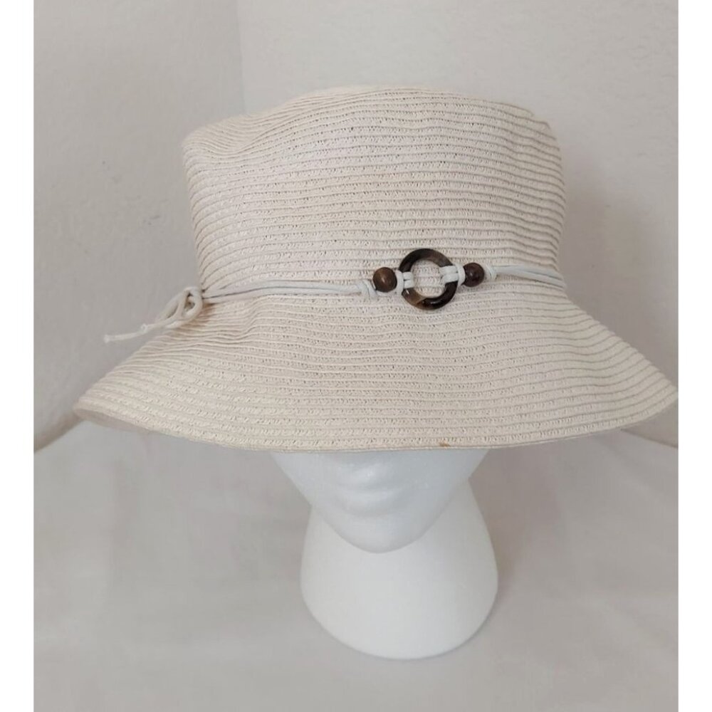 Women's FEDORA Hat Tan with Loop and Beads Croft & Barrow